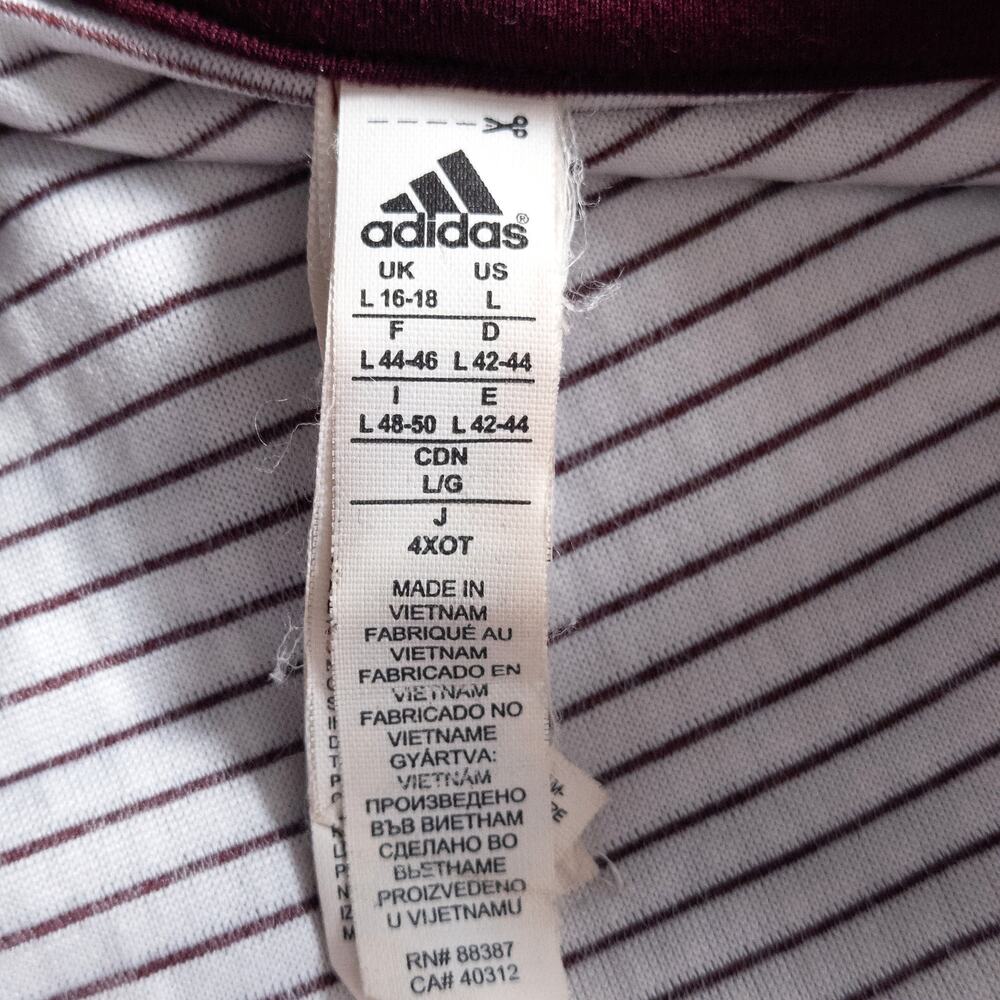 Adidas Colorblock Zip Jacket Burgundy Size L Retro Athleisure Sporty - Picture 7 of 7